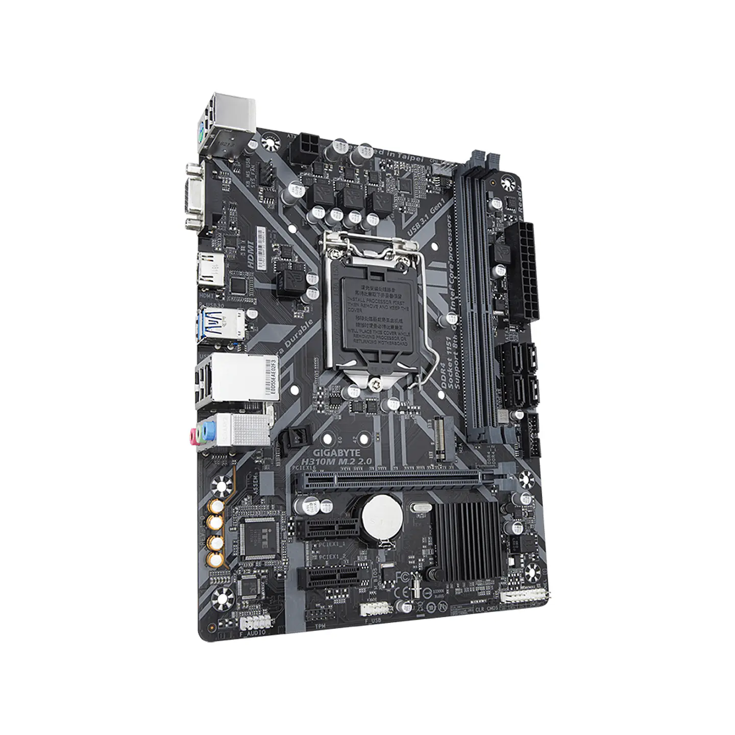 Placa Madre GigaByte H310M M.2 2.0 (LGA1151v2, DDR4 2133/2666MHz, M.2 x2, Micro 3