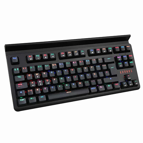 Teclado gamer mecánico Kronos Dual Blade, conexión USB e inalámbrica, RGB