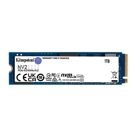 Disco de Estado Sólido Kingston NV2, 1TB NVMe, PCIe 4.0, Lectura 3500 MB/s Escri