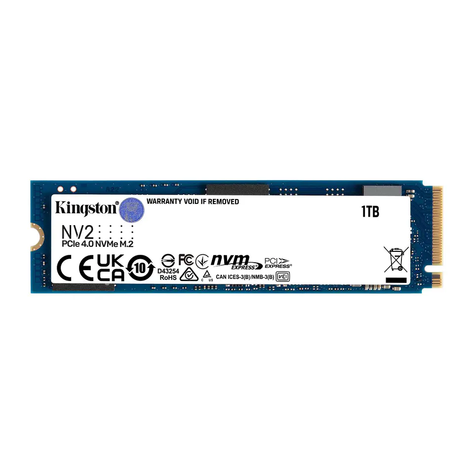 Disco de Estado Sólido Kingston NV2, 1TB NVMe, PCIe 4.0, Lectura 3500 MB/s Escri 1