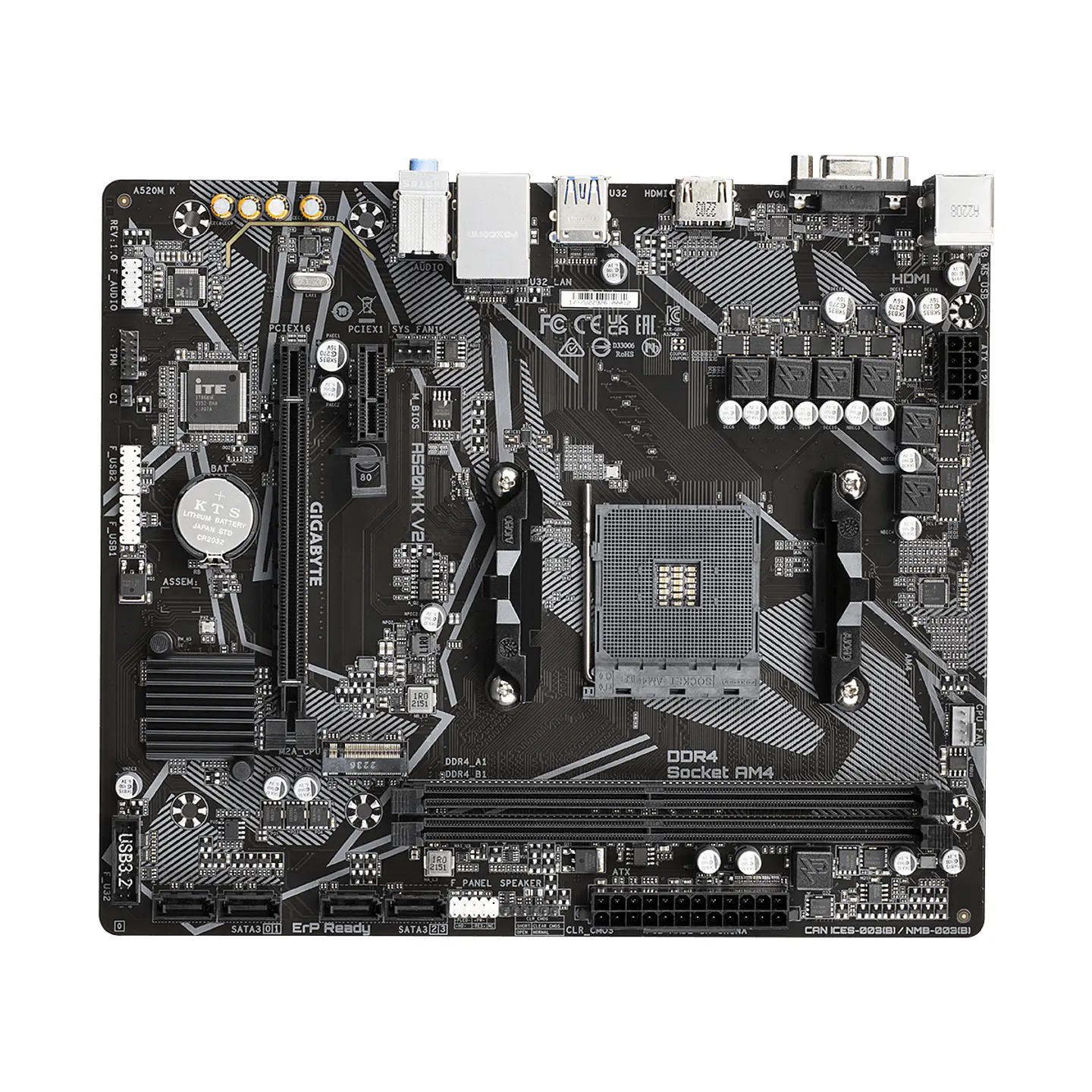 Placa Madre Gigabyte A520M K V2, AM4, DDR4, M.2, microATX 2