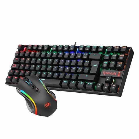 Combo Redragon 2 en 1: Teclado mecánico Kumara + Mouse K552RGB-BA-SP