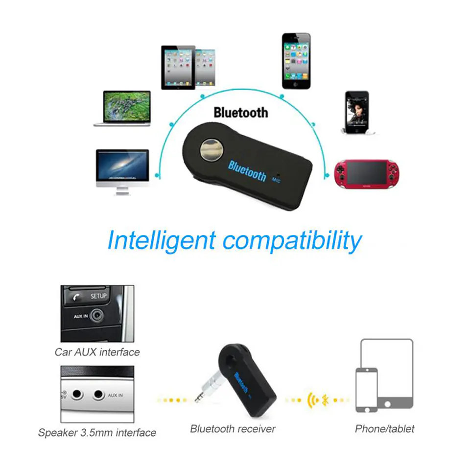 Receptor Bluetooth Adaptador 3.5 mm para radio autos, parlantes, etc 5