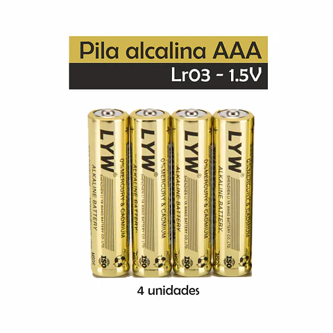 Pack Pila Alcalina AAA De Alta Calidad 4 Unidades Lr03 1,5v