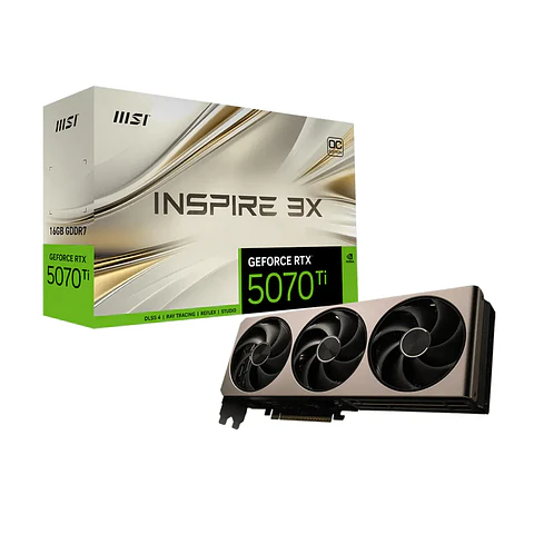 Tarjeta de Video MSI RTX 5070 Ti 16G INSPIRE 3X OC GDDR7 PciE-5