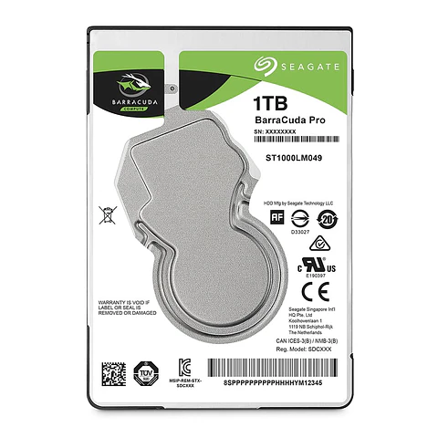 Disco duro Seagate BarraCuda Pro - 1TB (Notebook 2.5“, SATA, 7200rpm, 128MB Caché)