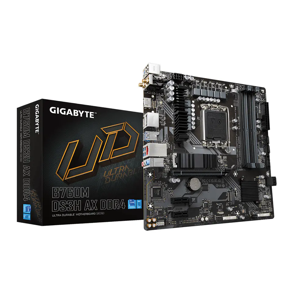 Placa Madre Gigabyte B760M DS3H AX DDR4, WiFi 6, LGA 1700, Intel 12-13 gen 1