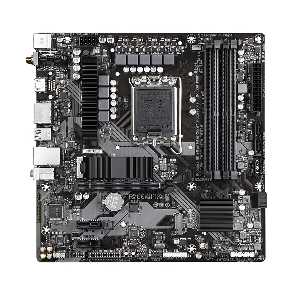 Placa Madre Gigabyte B760M DS3H AX DDR4, WiFi 6, LGA 1700, Intel 12-13 gen 2