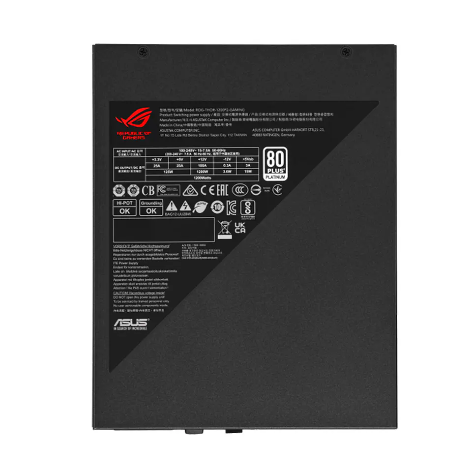 Fuente de Poder Asus Rog THOR 1200W Platinum II, LCD OLED 5