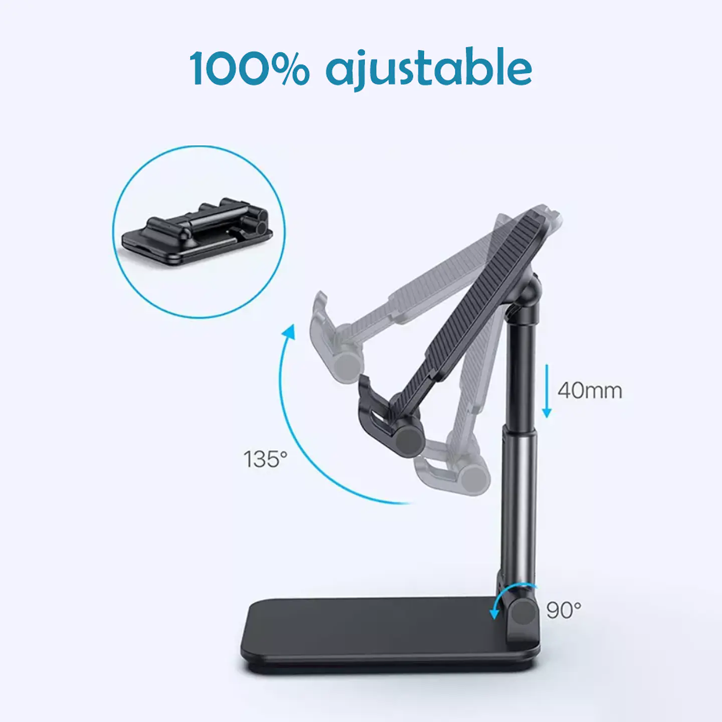 Soporte Base Porta Celular Tablet Escritorio Mesa Ajustable 9