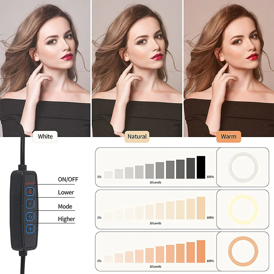Aro De Luz Led Profesional 26cm + Trípode Reforzado 1.65cm 6