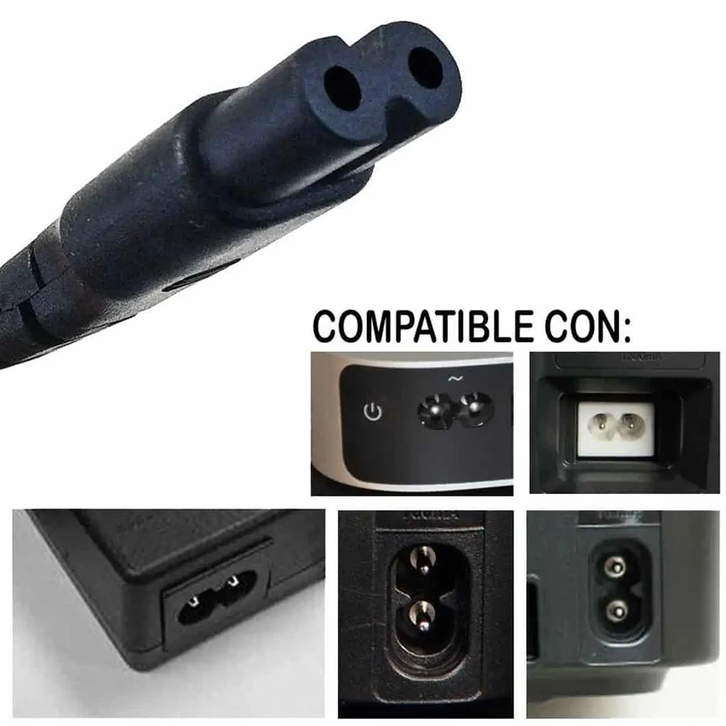 Cable de Poder Tipo 8 1.8mts Cobre C7 Enchufe Nacional 3
