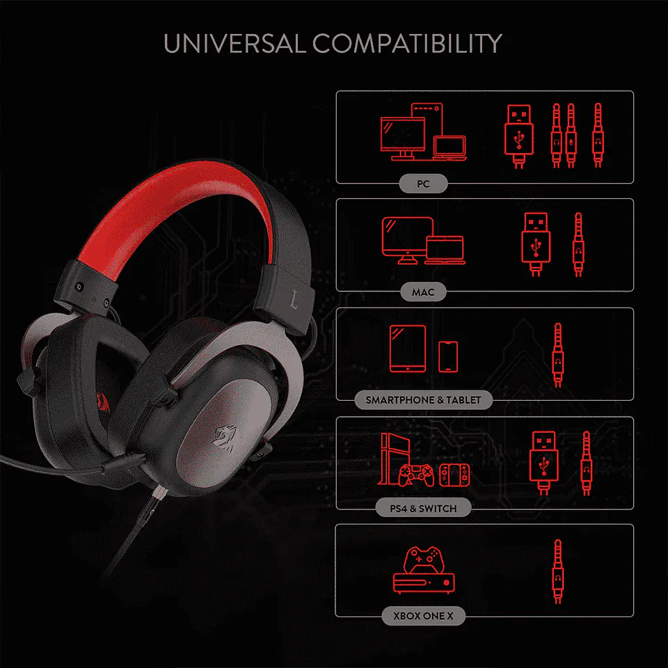 Audifonos Gamer Redragon Zeus 2, H510 (Driver 53mm, Multiplaforma) 6