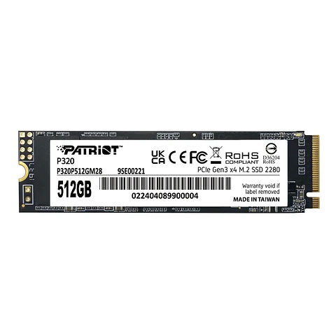 Unidad de Estado Sólido SSD Patriot P320 512GB M.2 PCIE Gen3