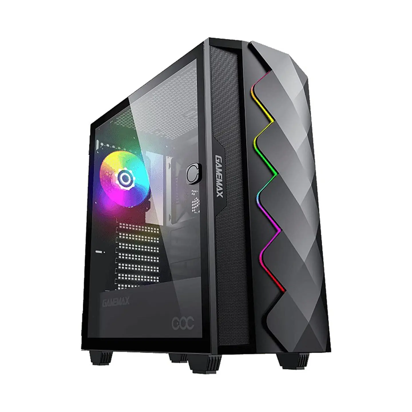 Gabinete Gamemax ATX Black Diamond COC, Vidrio, 2 coolers 1