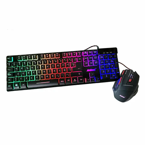 Pack gamer teclado y mouse RGB - Andowl Q-803