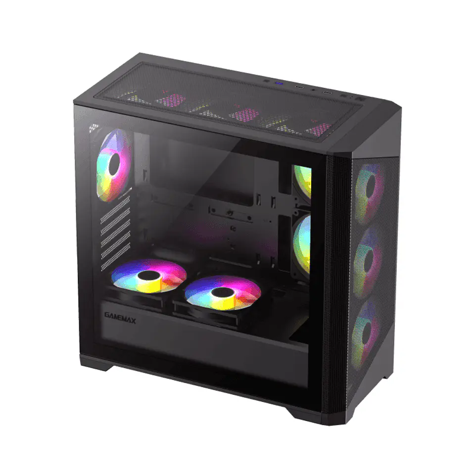 Gabinete Gamemax Destroyer MB mATX, Vidrio Lateral, 4 coolers 6