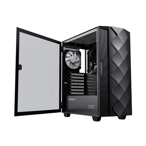 Gabinete Gamemax ATX Black Diamond COC, Vidrio, 2 coolers