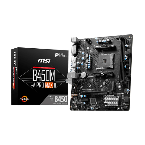 Placa Madre MSI B450M PRO-A MAX II, AMD AM4, 2x DDR4, mATX