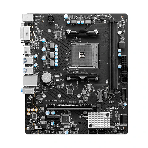 Placa Madre MSI B450M PRO-A MAX II, AMD AM4, 2x DDR4, mATX
