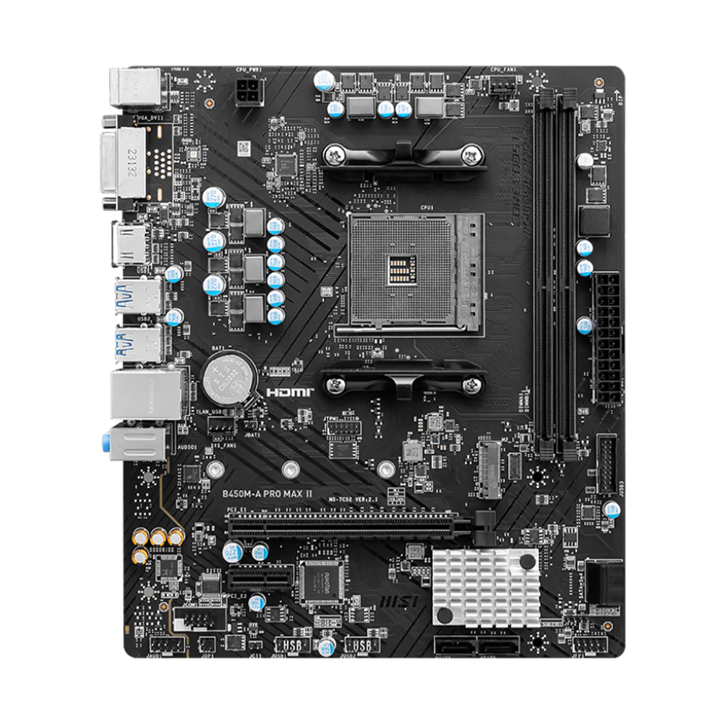 Placa Madre MSI B450M PRO-A MAX II, AMD AM4, 2x DDR4, mATX 2