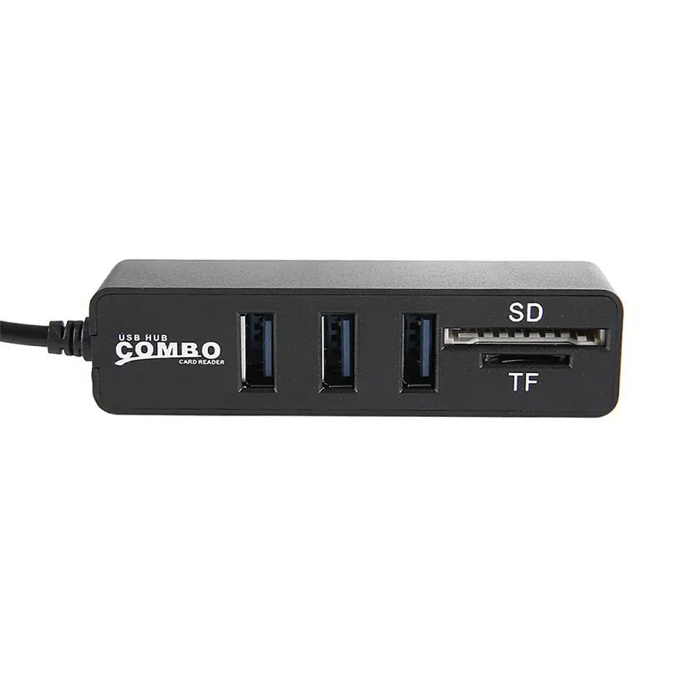 Hub 3 Puertos Multi Usb Adaptador Con Lector De Tarjeta SD 7