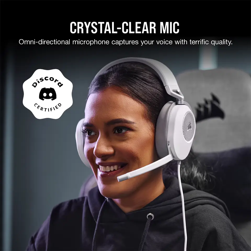 Audífonos Corsair HS55 STEREO 3.5mm/USB, PC/PS5/Xbox, Blanco 5