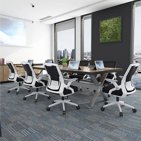 Silla Ejecutiva de Oficina Ergonómica, giratoria, Blanca