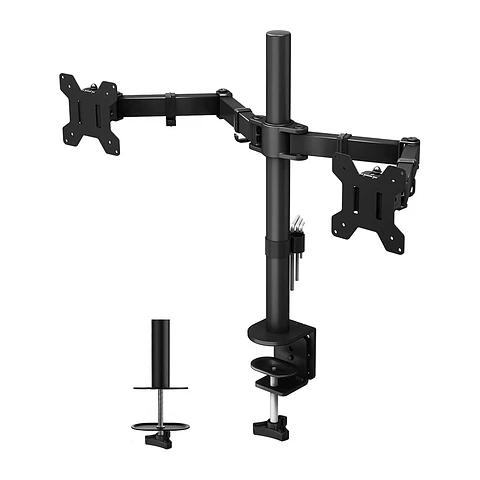 Soporte Doble para Monitor (2 Brazos, hasta 8 Kg, 13“ a 27“)