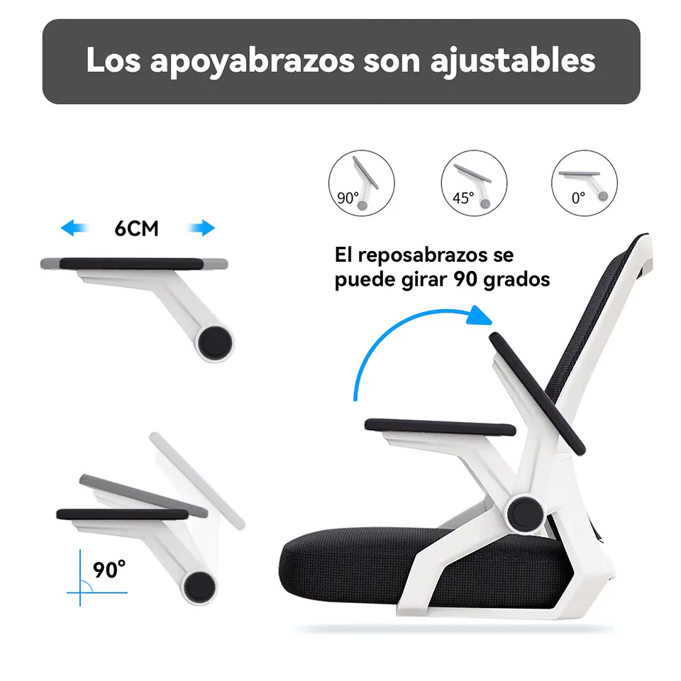 Silla Ejecutiva de Oficina Ergonómica, giratoria, Negra 3