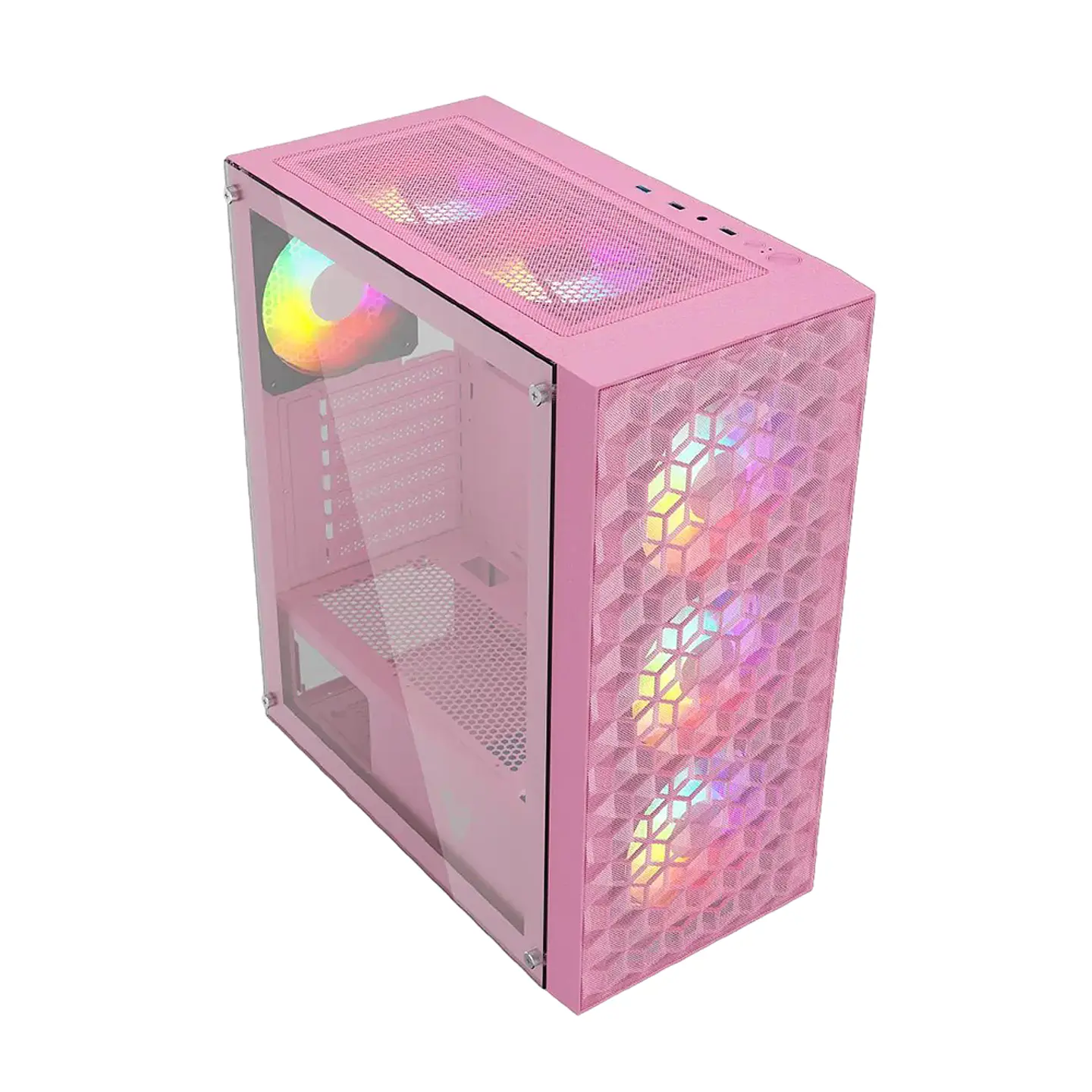 Gabinete Fantech CG83 Aero Sakura, ATX, Panel Vidrio, 4 fans 3