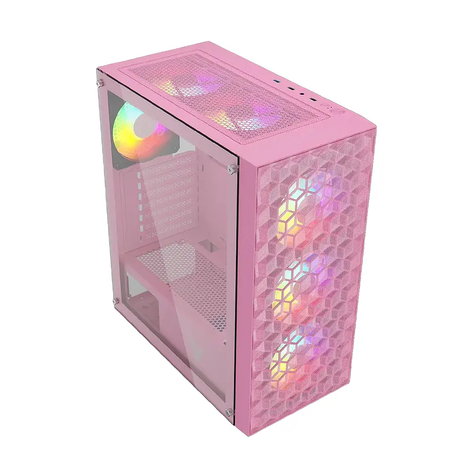 Gabinete Fantech CG83 Aero Sakura, ATX, Panel Vidrio, 4 fans 3