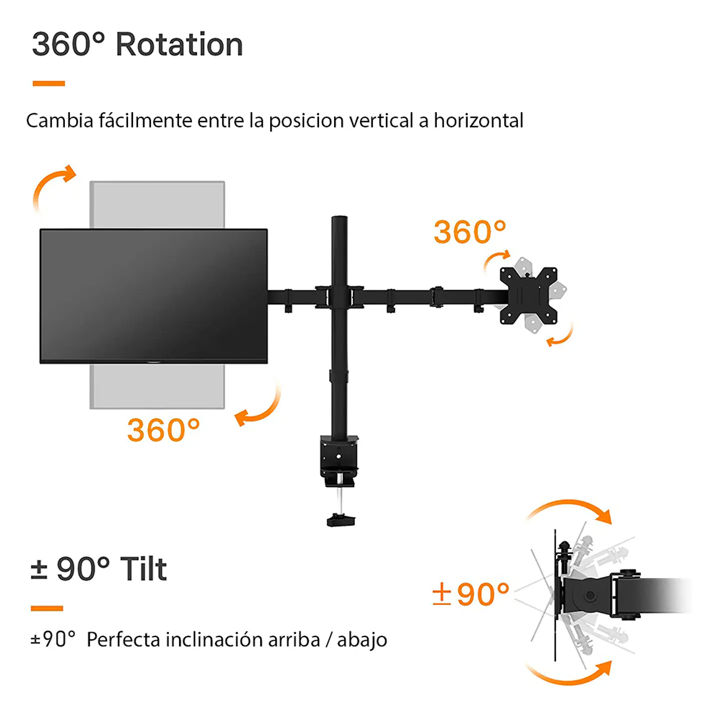 Soporte Doble para Monitor (2 Brazos, hasta 8 Kg, 13“ a 27“) 4