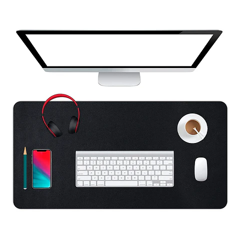 Mouse Pad Kronos XXL Borde Cosido 60x30cm Espesor 4mm, Negro