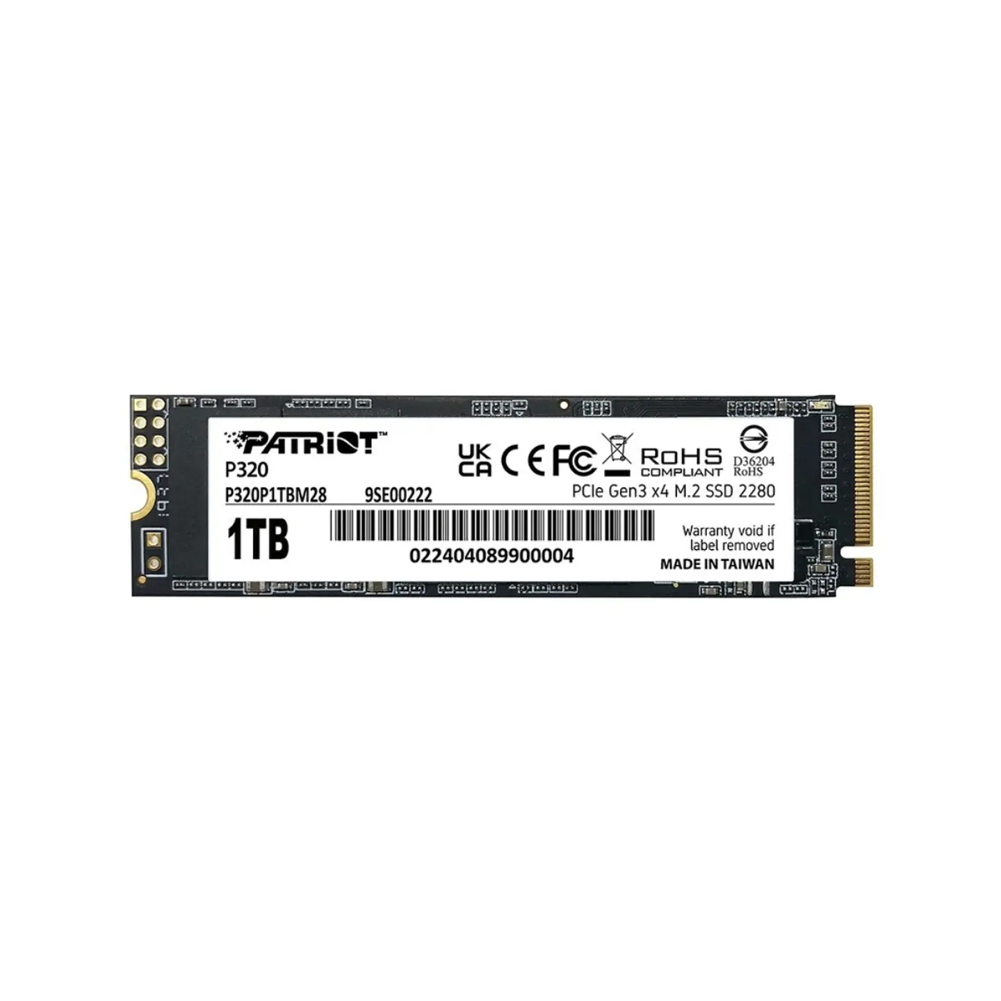Unidad de Estado Sólido SSD Patriot P320 1TB M.2 PCIE Gen3 1