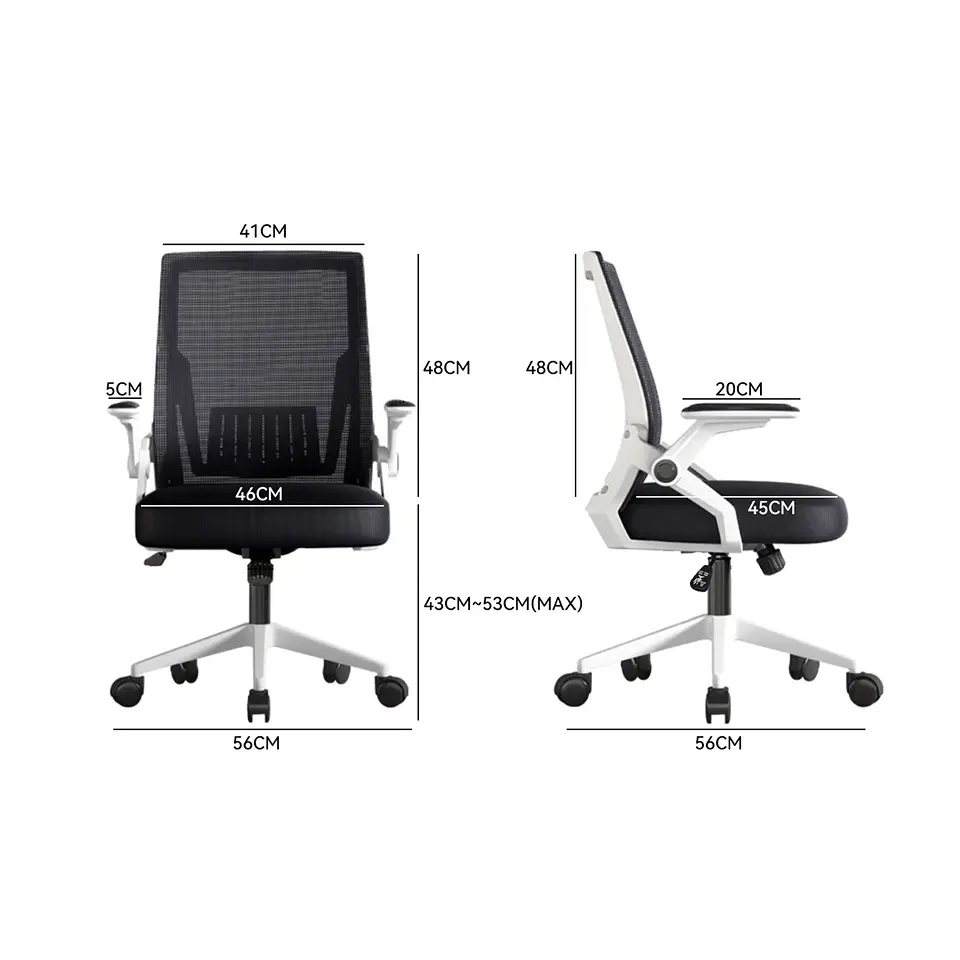 Silla Ejecutiva de Oficina Ergonómica, giratoria, Blanca 8