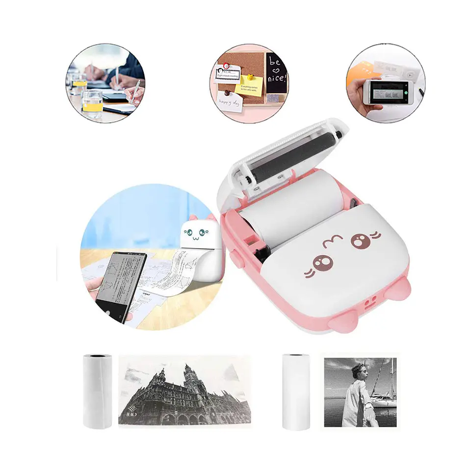 Mini Impresora Térmica Portátil, Bluetooth (Android, iOS) - Pink 5