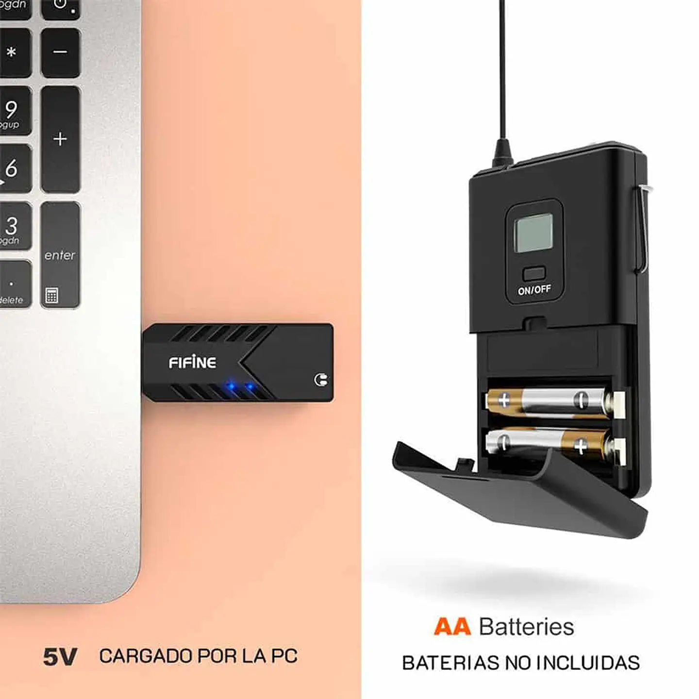 Micrófono Inalámbrico Fifine K031B, USB con Solapa Lavalier 3