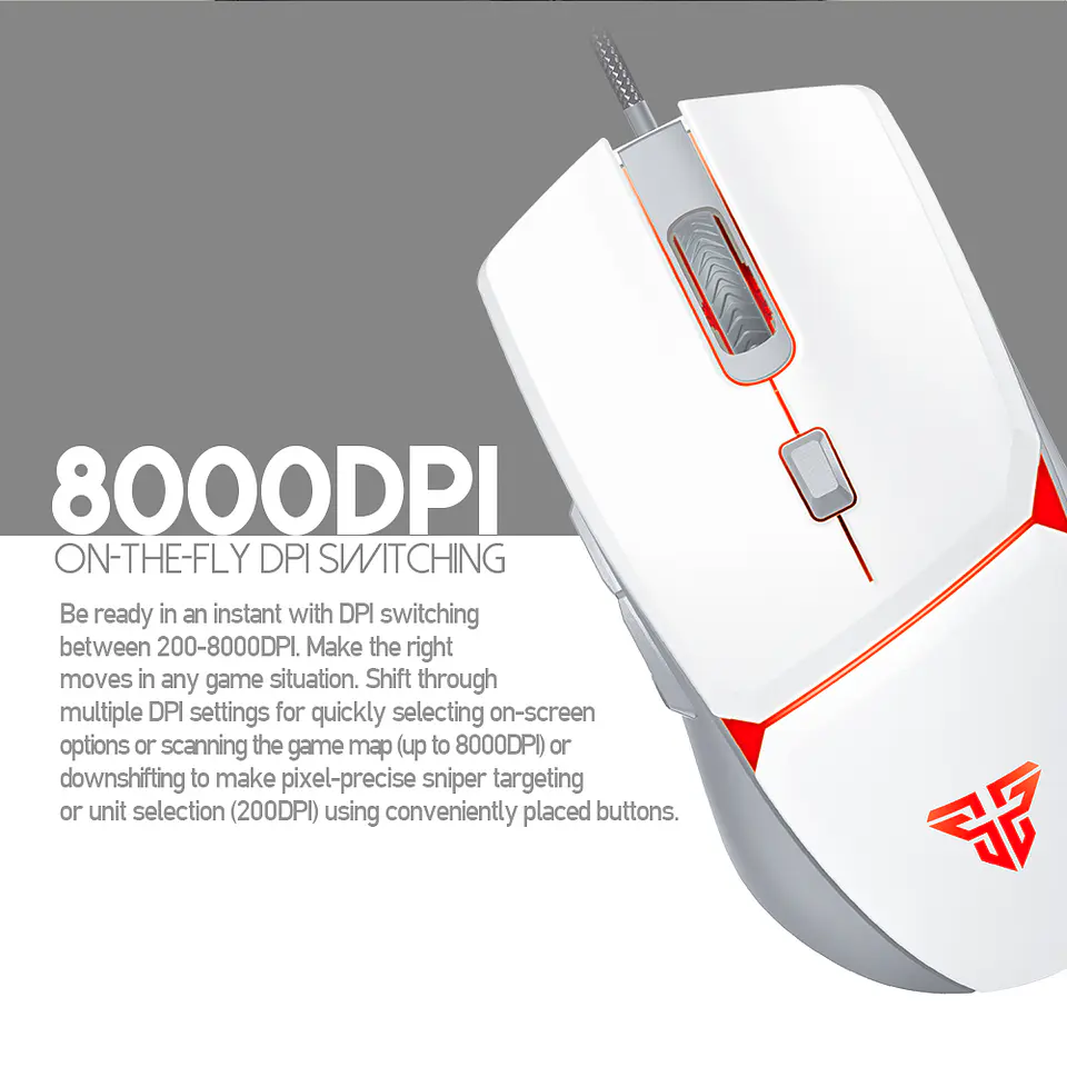 Mouse Gamer Progamable Fantech Crypto VX7 Space Ed, 8000 DPI 6