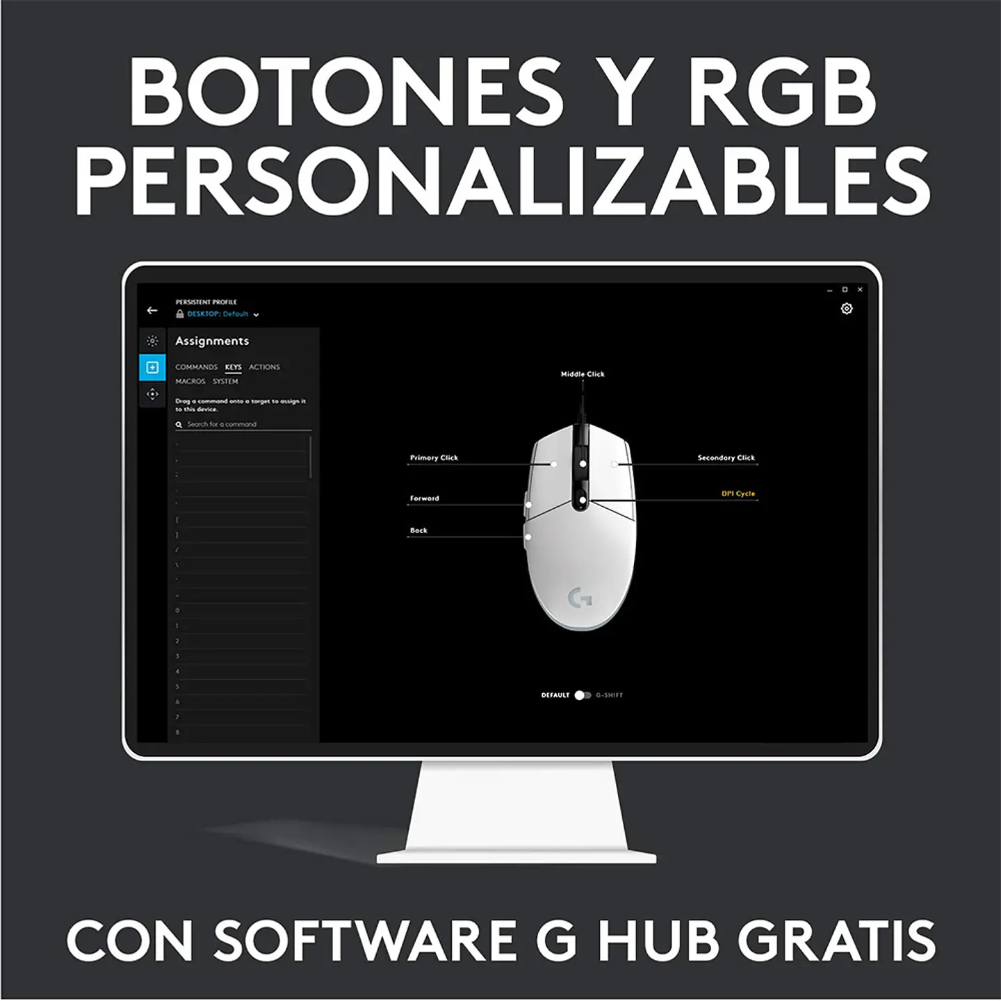 Mouse Logitech G203 RGB Lightsync, 6 botones, 8000DPI, Negro 5