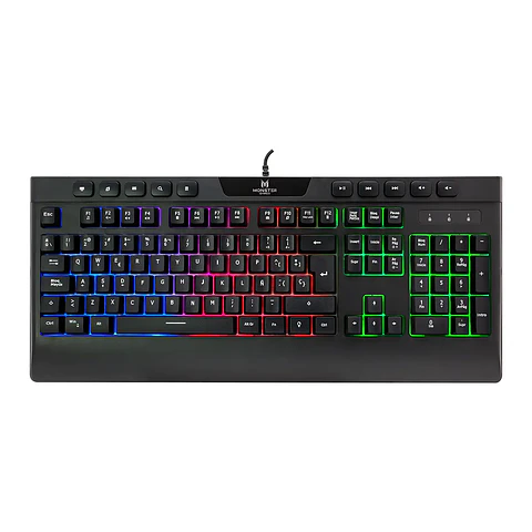 Teclado Gamer Monster Games Inception con apoya muñeca y Retroiluminación RGB