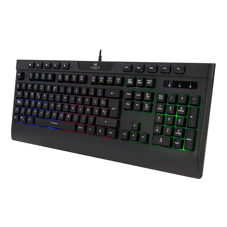 Teclado Gamer Monster Games Inception con apoya muñeca y Retroiluminación RGB 2