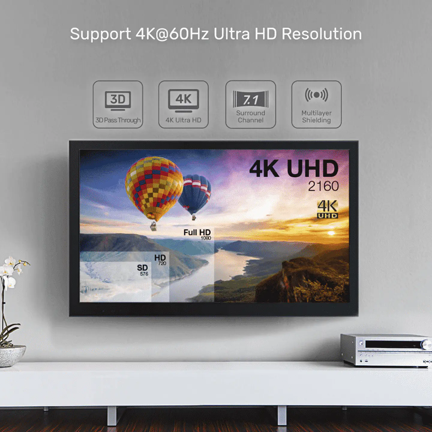 Cable USB-C a HDMI Unitek - 4K, 60Hz, 1.8m (Laptop, Celular, Pc, Tablet, iPad) 4