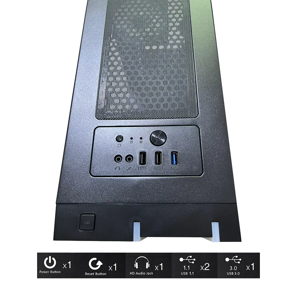Gabinete Game Pro N22B RGB Programable ATX, incluye 3 ventiladores 4