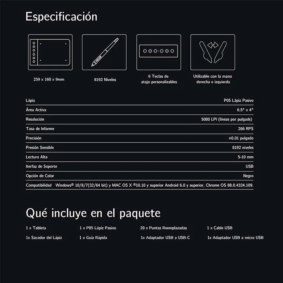 Tableta Gráfica Digitalizadora XP-Pen G640S - (Android, Windows,Mac) 9