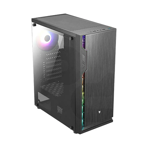 Gabinete Gamer Gear ATX Warlock RGB Vidrio Lateral, 1 cooler