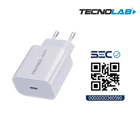Cargador Tecnolab TL094 + Cable Tipo C a Tipo C - carga rápida
