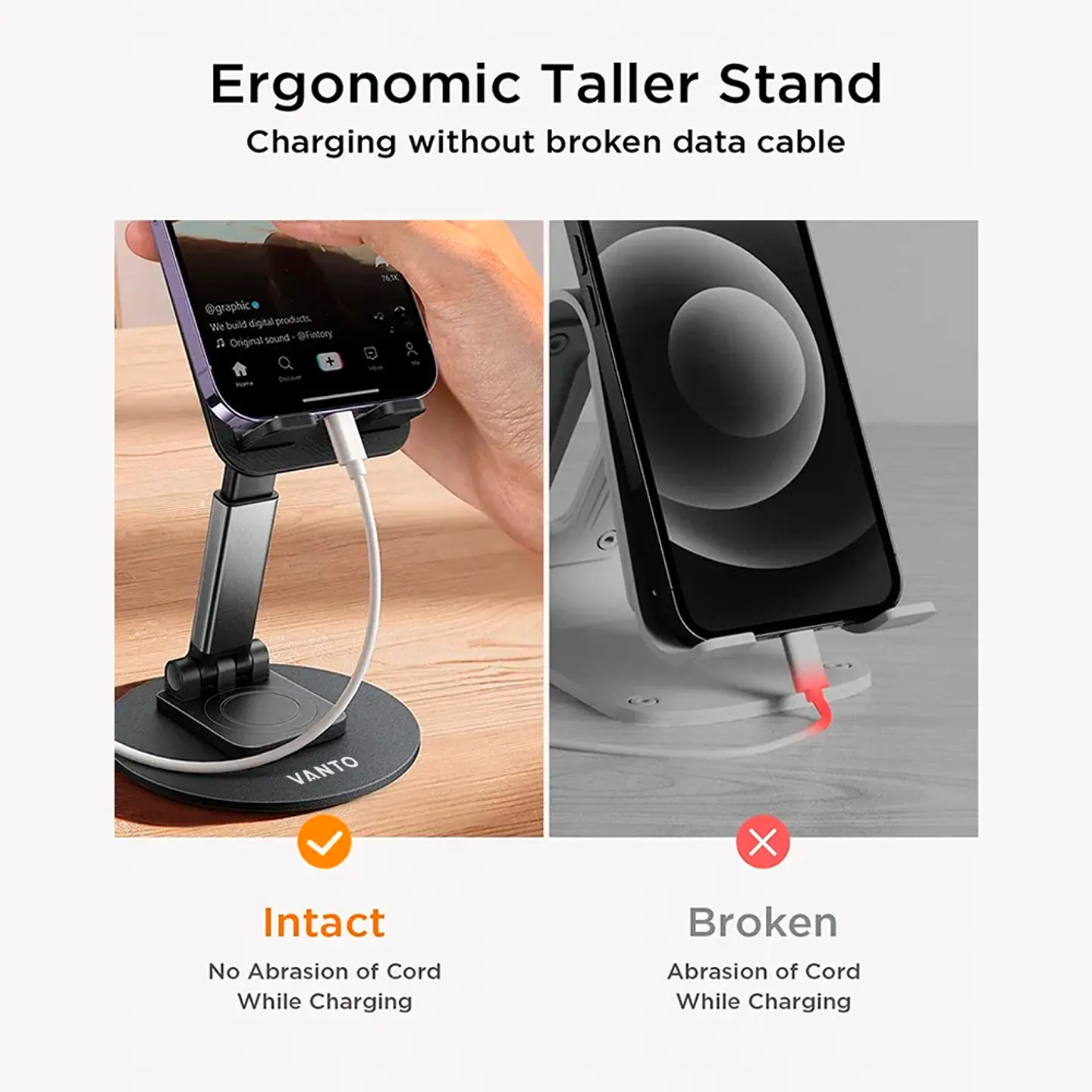 Soporte Base Plegable Gira 360 Para Celular y Tablet, Vanto 7