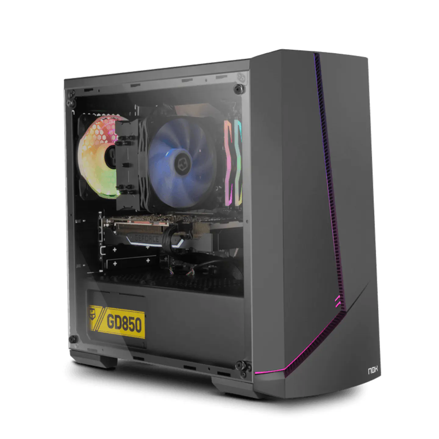 Gabinete Gamer Infinity Alpha RGB (mATX, Vidrio Templado, Fan 120mm x1) 4