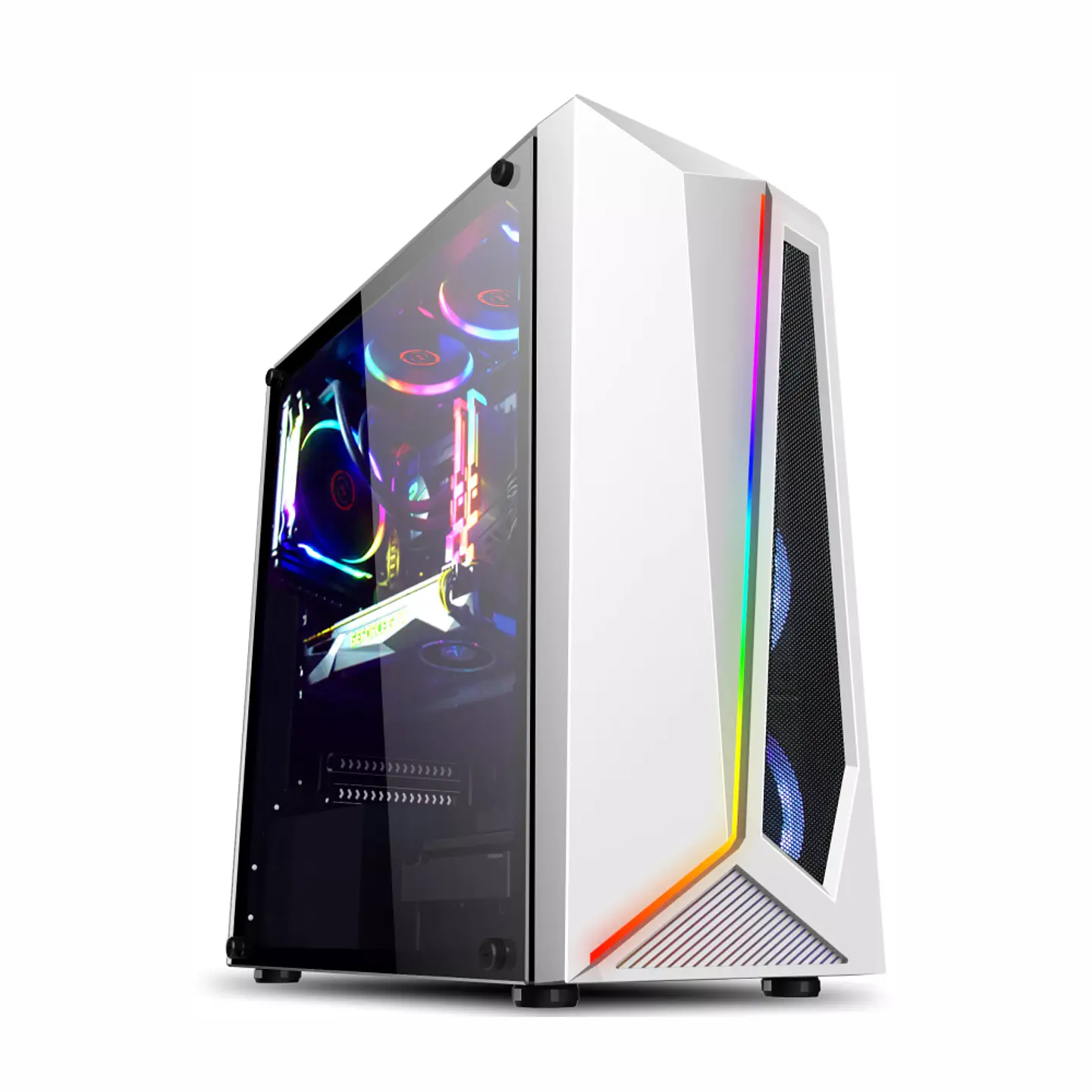 Gabinete Gamer Krisper White Vidrio Templado Atx 1